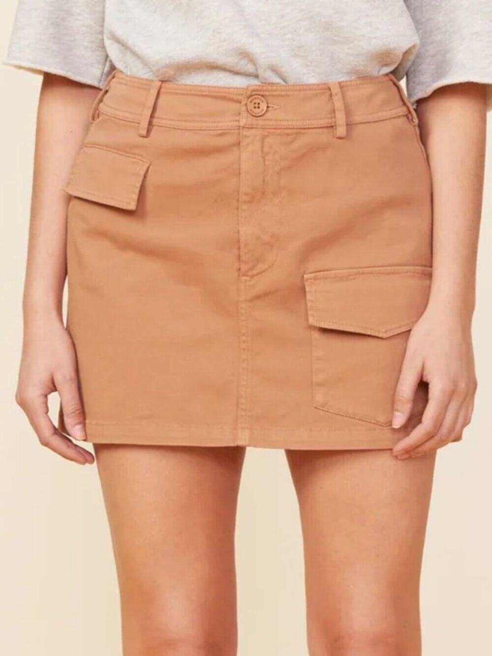 NWT Monrow Hazelnut Cargo Mini Skirt S